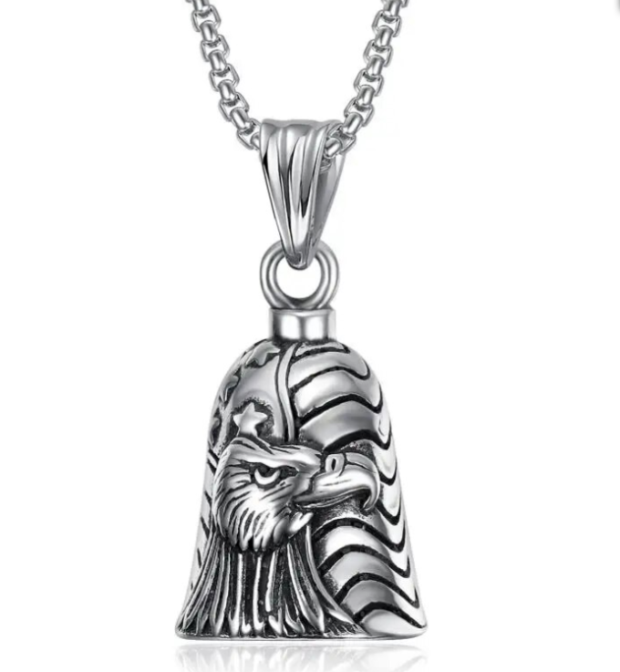 Biker Bell Glocke Metall Anhänger Motorrad Adler USA Glücksbringer MC