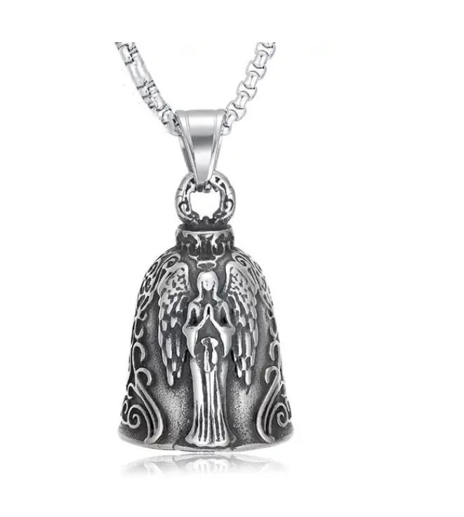 Biker Bell Glocke Metall Anhänger Motorrad Engel Glücksbringer MC